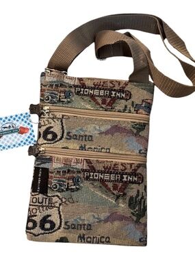 Karriage-Mate Route 66 Woven Crossbody Travel Organizer Bag